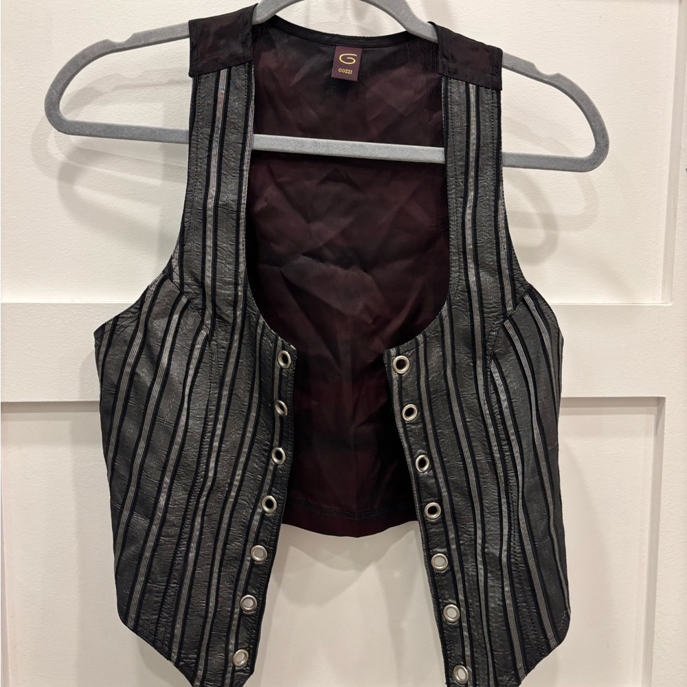 Gozzi Vintage Black and Silver Striped Vest